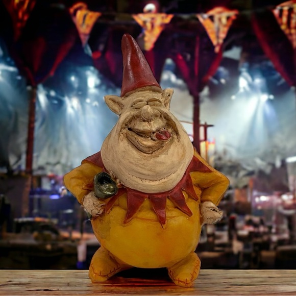 VTG Troll Ogre Laughing Gnome Jester Clown Figure Gnome Folk Art 3.6" OBI Signed - Picture 16 of 16